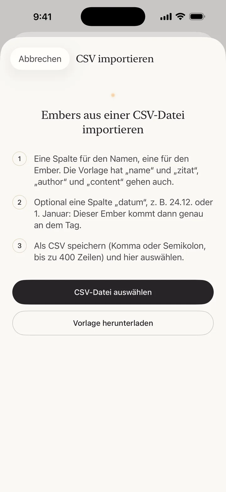 Einen neuen Ember in der Re:Ember-App hinzufügen