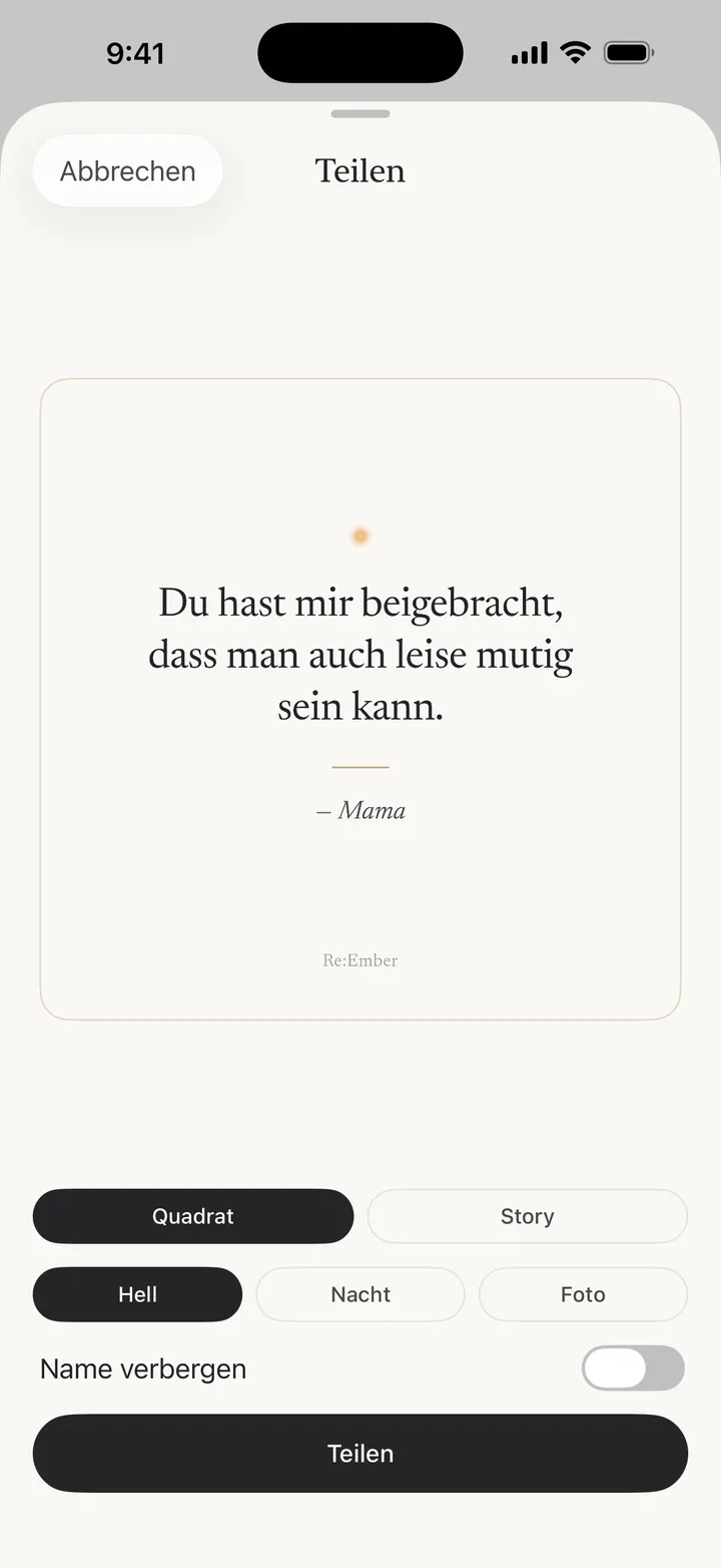 Einen Ember mit jemandem teilen