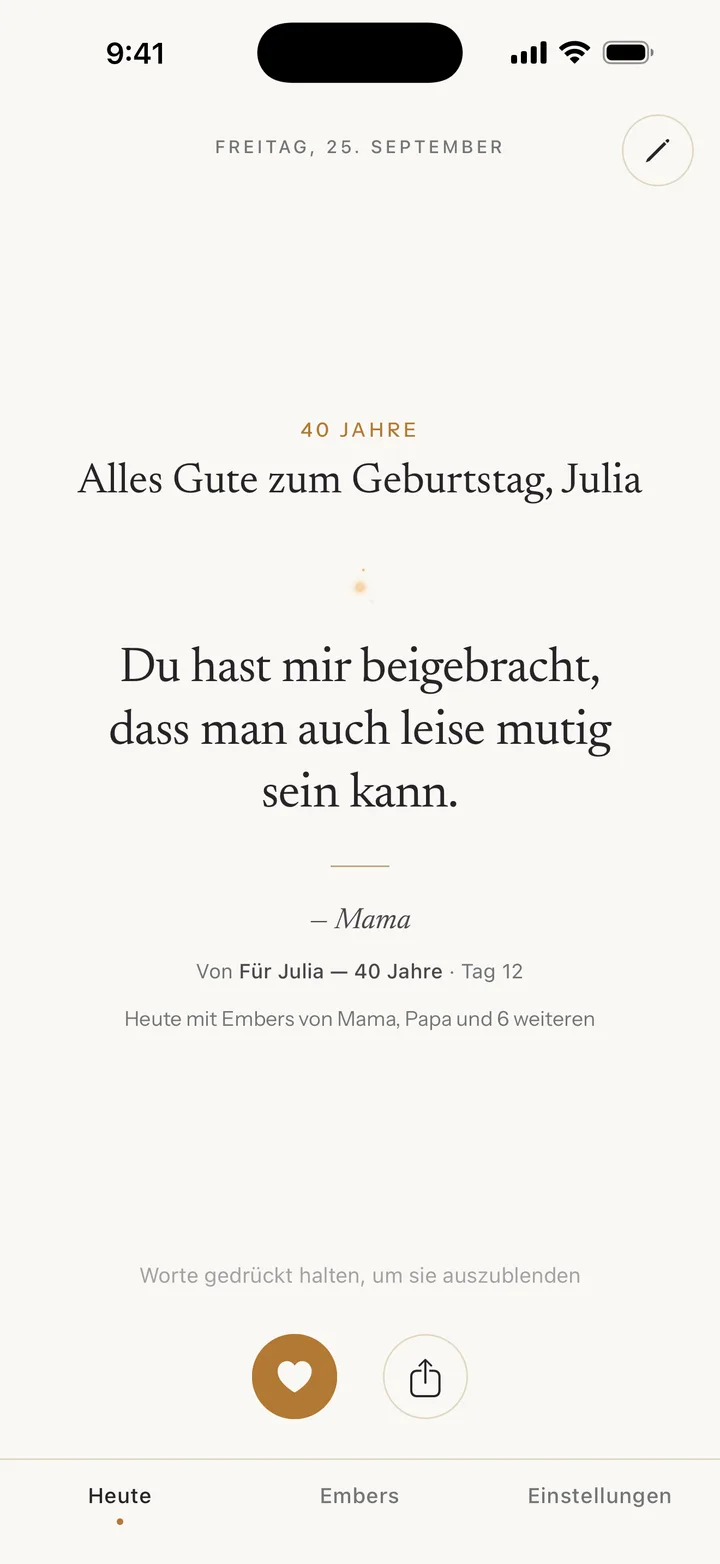 Ein besonderer Ember zum Geburtstag