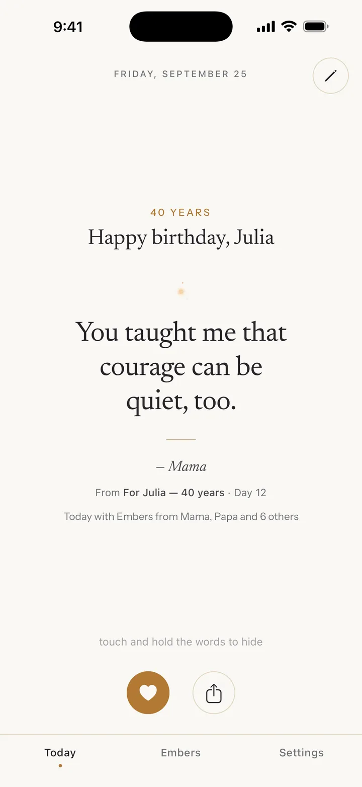A special Ember for a birthday
